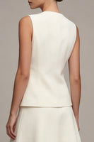Load image into Gallery viewer, Ivory Round Neck 2 Piece Single Breasted Short Business Suits