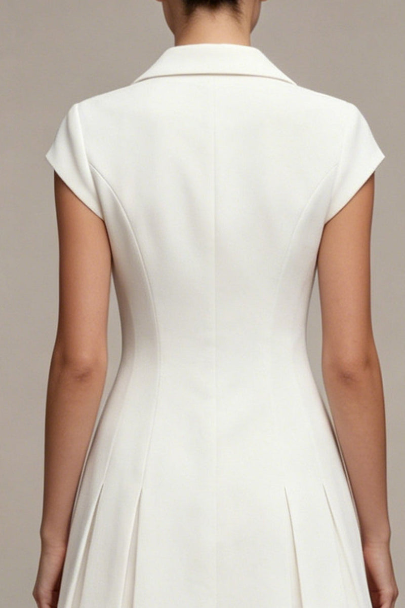 Load image into Gallery viewer, Single Breasted White Notched Lapel A Line Short Blazer Dress