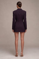 Load image into Gallery viewer, Black Peak Lapel Single Breasted Short Blazer Dress