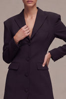 Load image into Gallery viewer, Black Peak Lapel Single Breasted Short Blazer Dress