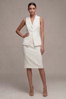 Load image into Gallery viewer, Ivory 2 Piece Notched Lapel Slim Fit Single Breasted Midi Business Suits