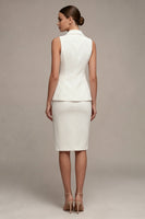 Load image into Gallery viewer, Ivory 2 Piece Notched Lapel Slim Fit Single Breasted Midi Business Suits
