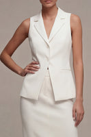 Load image into Gallery viewer, Ivory 2 Piece Notched Lapel Slim Fit Single Breasted Midi Business Suits