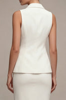 Load image into Gallery viewer, Ivory 2 Piece Notched Lapel Slim Fit Single Breasted Midi Business Suits