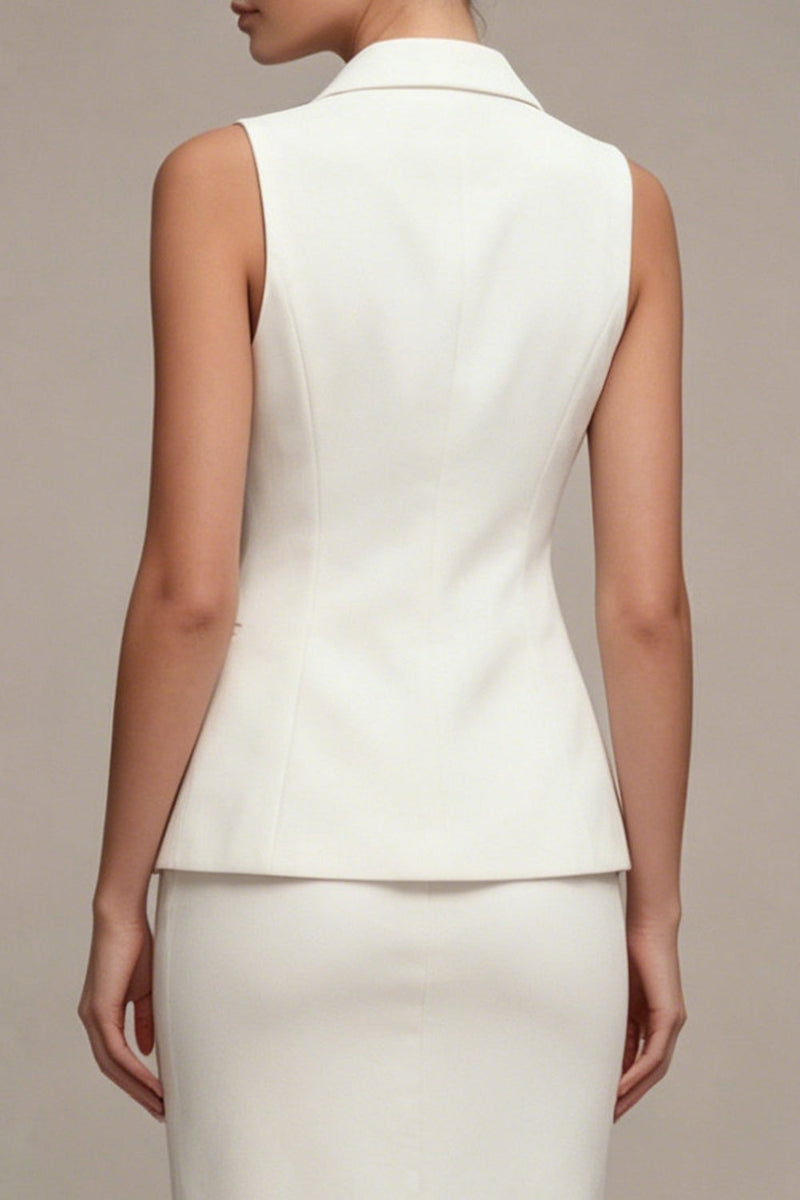 Load image into Gallery viewer, Ivory 2 Piece Notched Lapel Slim Fit Single Breasted Midi Business Suits