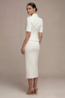 Load image into Gallery viewer, Single Breasted 2 Piece White Notched Lapel Midi Business Suits with Pockets