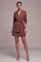 Load image into Gallery viewer, 2 Piece Desert Rose Notched Lapel Double Breasted Short Business Suits with Belt
