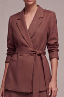 Load image into Gallery viewer, 2 Piece Desert Rose Notched Lapel Double Breasted Short Business Suits with Belt