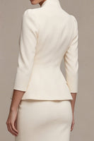 Load image into Gallery viewer, Ivory 3/4 Sleeves Shawl Lapel 2 Piece Single Breasted Short Business Suits