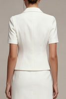 Load image into Gallery viewer, 2 Piece White Notched Lapel Single Breasted Short Business Suits with Sleeves