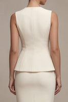 Load image into Gallery viewer, Ivory Single Breasted Shawl Lapel 2 Piece Business Suits