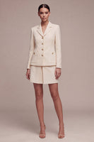 Load image into Gallery viewer, Ivory Long Sleeves 2 Piece Notched Lapel Single Breasted Short Business Suits