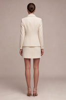 Load image into Gallery viewer, Ivory Long Sleeves 2 Piece Notched Lapel Single Breasted Short Business Suits
