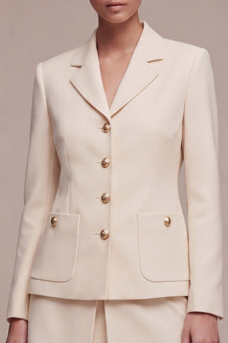 Load image into Gallery viewer, Ivory Long Sleeves 2 Piece Notched Lapel Single Breasted Short Business Suits