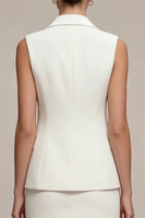 Load image into Gallery viewer, White 2 Piece Notched Lapel Slim Fit Short Single Breasted Business Suits