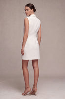 Load image into Gallery viewer, White Short Double Breasted Notched Lapel Blazer Dress