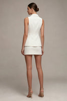Load image into Gallery viewer, White 2 Piece Notched Lapel Slim Fit Short Single Breasted Business Suits