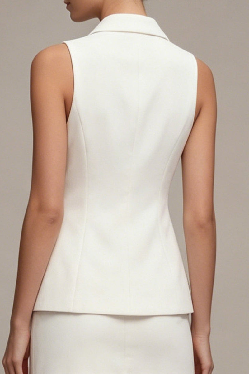 Load image into Gallery viewer, White 2 Piece Notched Lapel Slim Fit Short Single Breasted Business Suits