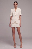 Load image into Gallery viewer, Ivory Half Sleeves 2 Piece Peak Lapel Single Breasted Business Suits