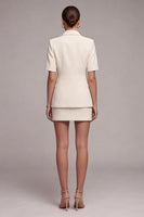 Load image into Gallery viewer, Ivory Half Sleeves 2 Piece Peak Lapel Single Breasted Business Suits