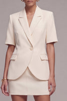 Load image into Gallery viewer, Ivory Half Sleeves 2 Piece Peak Lapel Single Breasted Business Suits