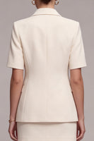 Load image into Gallery viewer, Ivory Half Sleeves 2 Piece Peak Lapel Single Breasted Business Suits