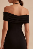 Load image into Gallery viewer, Tight Halter Simple Black Little Black Dress