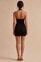 Load image into Gallery viewer, Halter Tight Backless Little Black Dress