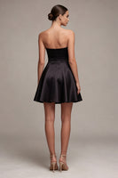 Load image into Gallery viewer, Corset Strapless A Line Little Black Dress with Pockets