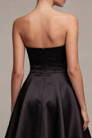Load image into Gallery viewer, Corset Strapless A Line Little Black Dress with Pockets