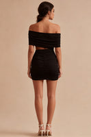 Load image into Gallery viewer, Cut Out Tight Off the Shoulder Little Black Dress