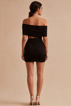 Cut Out Tight Off the Shoulder Little Black Dress