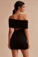 Load image into Gallery viewer, Cut Out Tight Off the Shoulder Little Black Dress