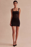 Load image into Gallery viewer, Tight Corset Square Neck Little Black Dress