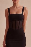 Load image into Gallery viewer, Tight Corset Square Neck Little Black Dress