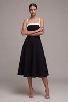 Load image into Gallery viewer, Simple Square Neck A Line Little Black Dress