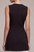 Load image into Gallery viewer, Simple Tight Black V Neck Cocktail Dress with Pleats