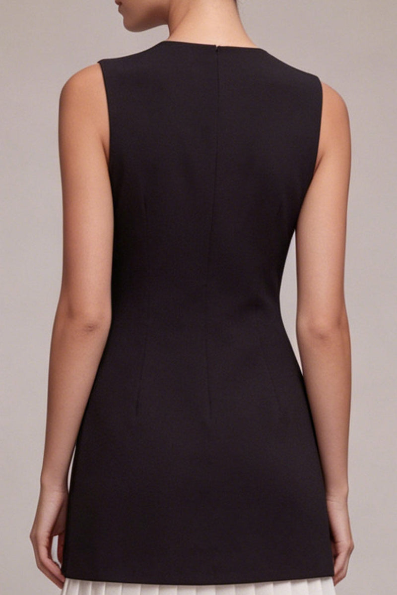 Load image into Gallery viewer, Simple Tight Black V Neck Cocktail Dress with Pleats