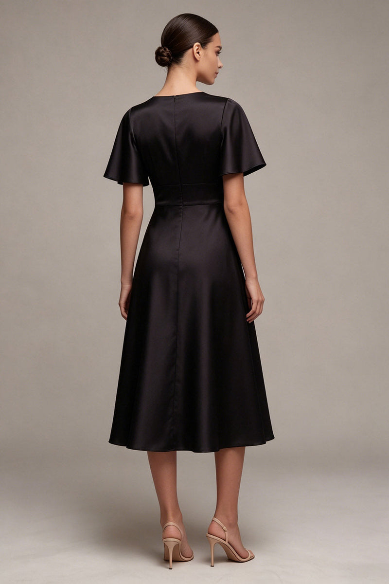 Load image into Gallery viewer, Flutter Sleeves Midi V-Neck A Line Formal Dress