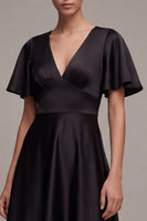 Load image into Gallery viewer, Flutter Sleeves Midi V-Neck A Line Formal Dress