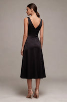 Load image into Gallery viewer, A Line V-Neck Backless Midi Formal Dress