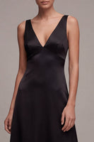 Load image into Gallery viewer, A Line V-Neck Backless Midi Formal Dress