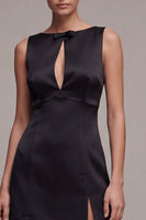 Load image into Gallery viewer, Boat Neck Keyhole Tight Little Black Dress