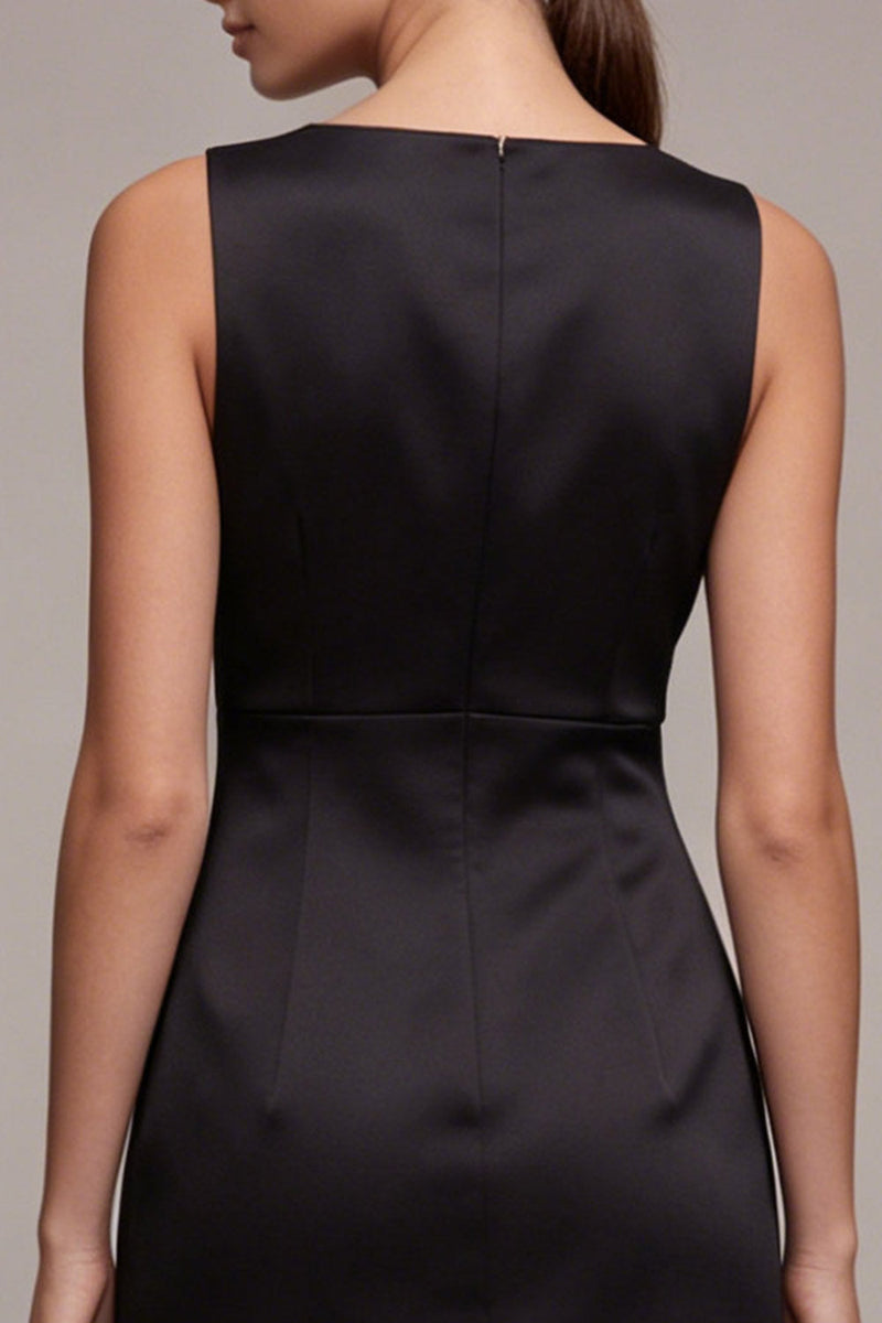 Load image into Gallery viewer, Boat Neck Keyhole Tight Little Black Dress