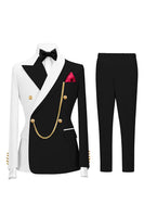 Load image into Gallery viewer, Black 2 Piece Shawl Lapel Men Prom Suits with Pockets