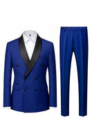 Load image into Gallery viewer, Shawl Lapel 2 Piece Light Blue Men Prom Suits with Pockets