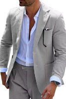 Load image into Gallery viewer, Men Notched Lapel Single Breasted 2 Piece Light Blue Prom Suits with Pockets