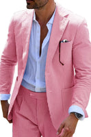 Load image into Gallery viewer, Men Notched Lapel Single Breasted 2 Piece Light Blue Prom Suits with Pockets