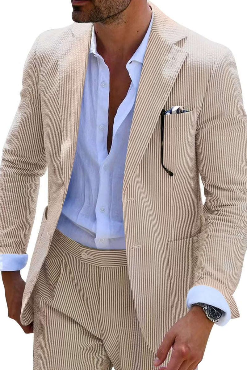 Load image into Gallery viewer, Men Notched Lapel Single Breasted 2 Piece Light Blue Prom Suits with Pockets