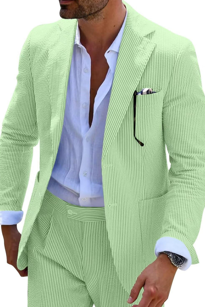 Load image into Gallery viewer, Men Notched Lapel Single Breasted 2 Piece Light Blue Prom Suits with Pockets